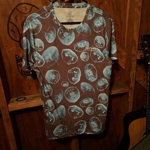 Hurley Brown and Blue Jellyfish Graphic Tee
